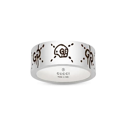 gucci ghost 9mm ring in silver|gucci ghost ring size 7.